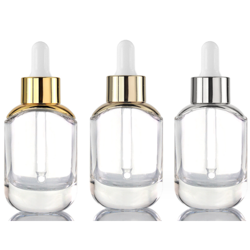 Glass dropper Bottle Gold Round shoulder