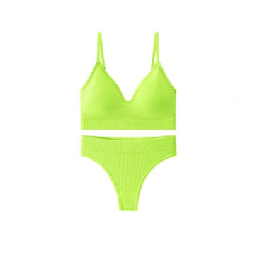 Shockproof Women's Underwire Push-Up Triangle Bra Yoga Sports Underwear Set