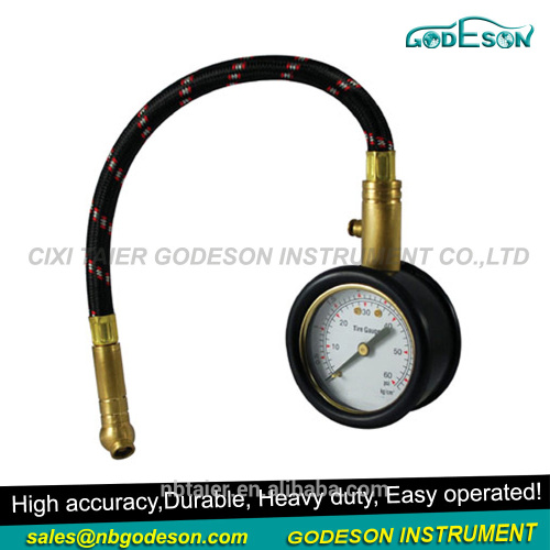 Auto hose tire pressure gauge