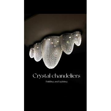 Luz de teto de cristal de luxo para decoração de casa corredor de sala