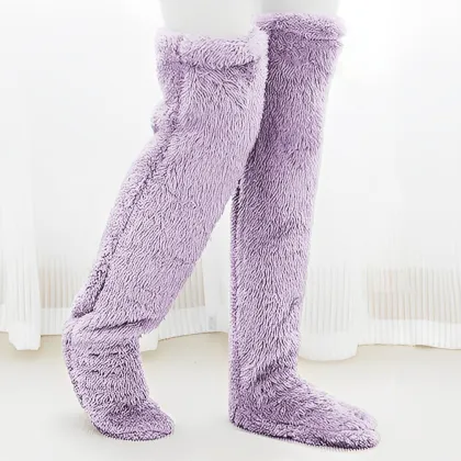 Snugglepaws Over-The-Knee Fuzzy Slipper Socks