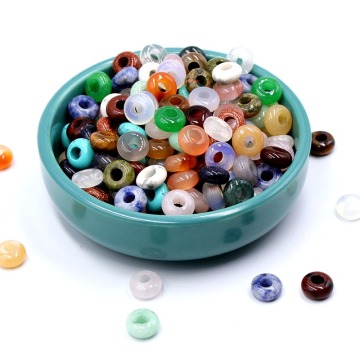 Wholesale 5*10mm Natural Crystal Agate Jade 4mm Large Hole Beads for DIY Projects