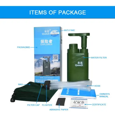 outdoor river lake water purification filter , Personal Water Purification Filter Outdoor Drinking portable 100 Pieces  (M