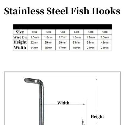 High Strength Stainless Steel Tuna Octopus Fishing Hooks for Shark Deep Sea Fishing