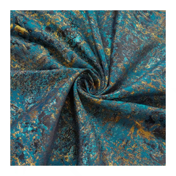 Luxury Blue Golden Jacquard Fabric for Bags and Dresses