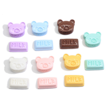 Resina Chocolate con leche Cabeza de oso DIY Craft Slime Filler Sweet Candy Animal Phone Case Adorno Dollhouse Toys