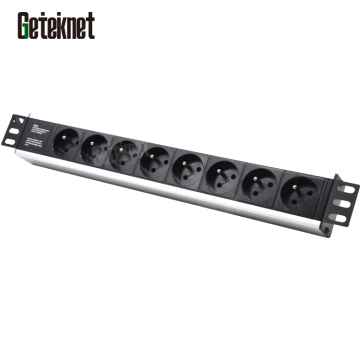 1.8M 1.5U 19'' PDU 8 Way French Socket Rack Mount 16A Power Distribution Unit Euro Type Server Rack Mount PDU