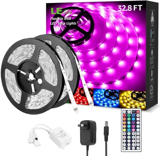 Solar-Powered Flexible RGB LED Strip Light, 30LEDs/M, IP65 Waterproof, 2M