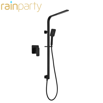 New style black brass bathroom waterfall shower set