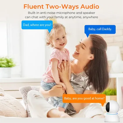 1080p WiFi PTZ Indoor Baby Monitor with Night Vision and Two-Way Audio