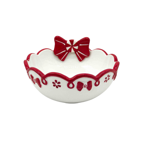 Cubiertos navideños con lazo