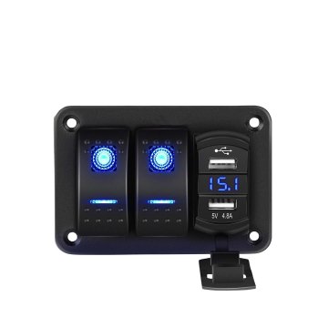 Pannelli di commutazione a rocker all'ingrosso di fabbrica con doppi caricabatterie USB per camper, rimorchi, autobus, navi