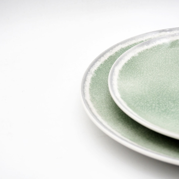 Crackle Glazed Ceramic Junnedware Green Ceramic Dableware