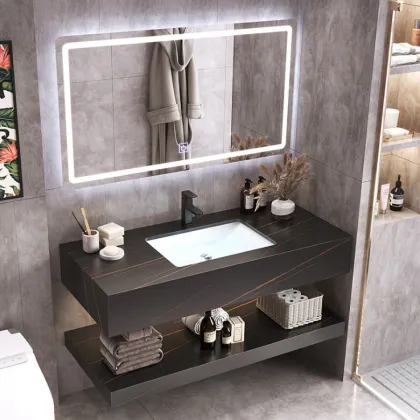 Vasque Marbre Noir Solid Surface Bathroom Floating Sink