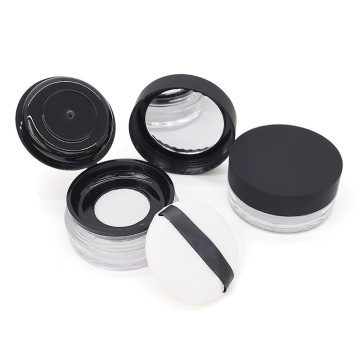 Mini maquillaje de plástico vacío caja de polvo suelta cosmética