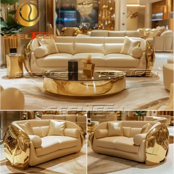 Popular Designer Style Living Room Furniture Set with Sofa and Side Table