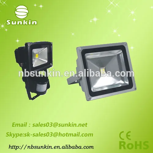 aluminium body+glass cover 10w to 100w led floodlight AC85-265V 120degree IP65 led lamp
