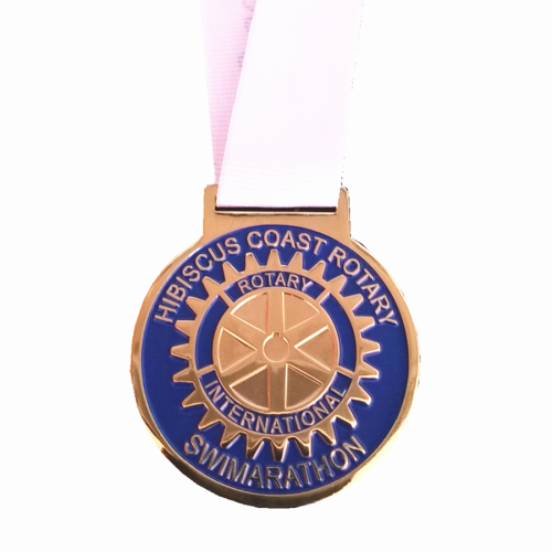 Purple enamel metal star generation medal