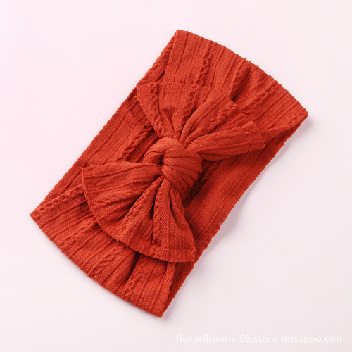 Baby Nylon Headband Elastic Jacquard Wide Edge Bow Headband