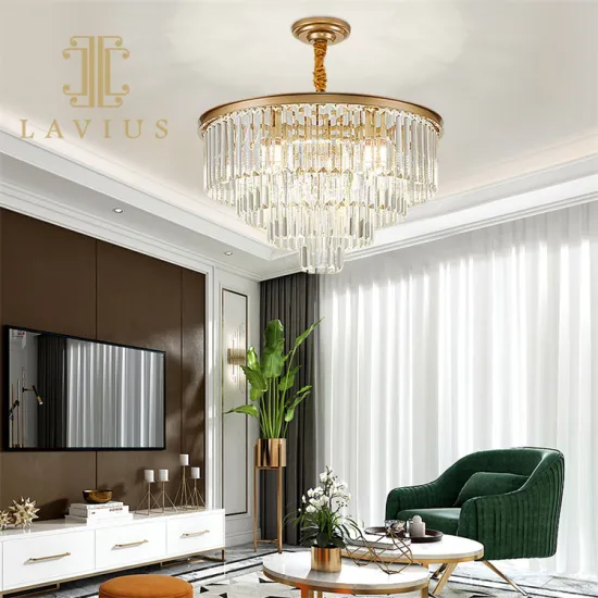 Classic Design Golden Indoor Crystal Pendant Ceiling Lamp