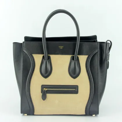 Tan, Black Celine Fashionable, Cute Ladies Stylish Handbags With Calfskin, Suede Leather