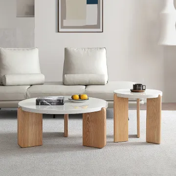 Top round side table coffee table set
