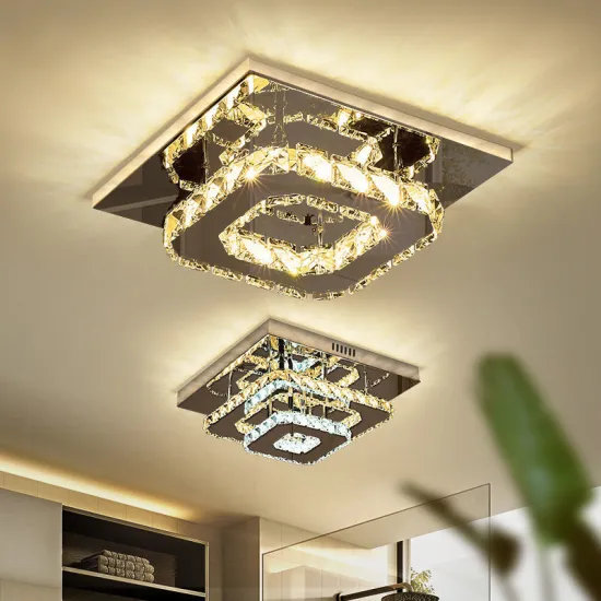 Modern LED Square Crystal Ceiling Light for Aisle and Corridor - 12W Home Decor