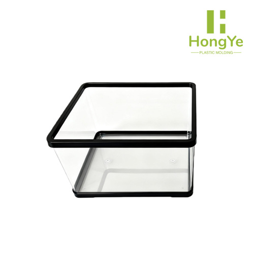 Acuario de plástico transparente para escritorio con marco blanco