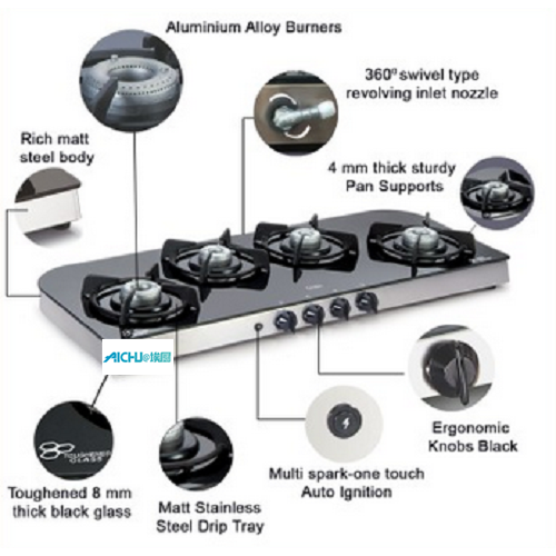 convection stovetop Glen 4 Burners LPG Gas Glass Stove Supplier