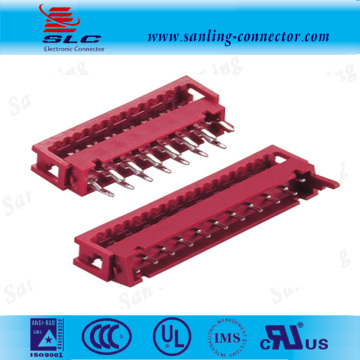 IDC-Type 1.27mm pitch micro match connector dual row male red contact