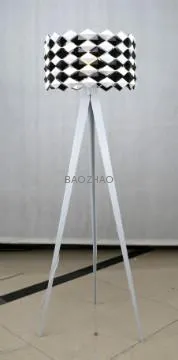 Black & white diamond floor lamp