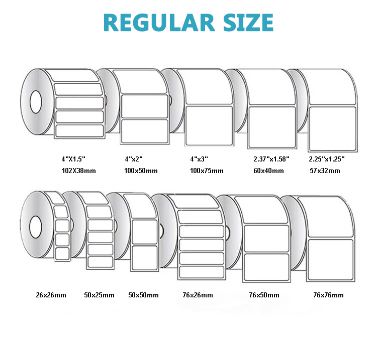 diffent size price label sticker