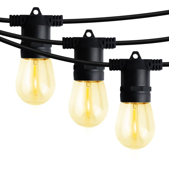 ETL Listed US Plug Waterproof Outdoor S14 Patio String Lights with Shatterproof Bulbs - 27ft