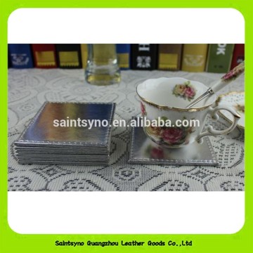 10*10cm Square Set of 8 PU Leather Coasters Cup Mats 16020