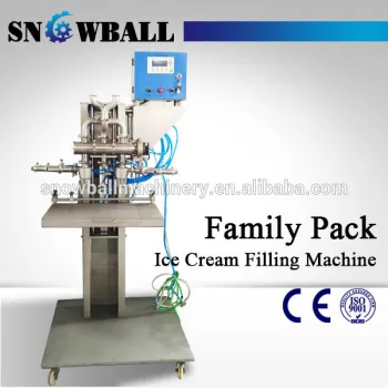 Semi-auto family size Ice cream tub filling machine small scale ice cream production machinery