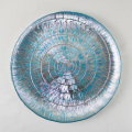 Decorative Blue Silver Glass Fruit Dinner Plates