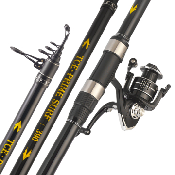 Telescopic Surfcasting Rods: Strong Fiberglass & Carbon Extendable Fishing Rods up to 4.5m