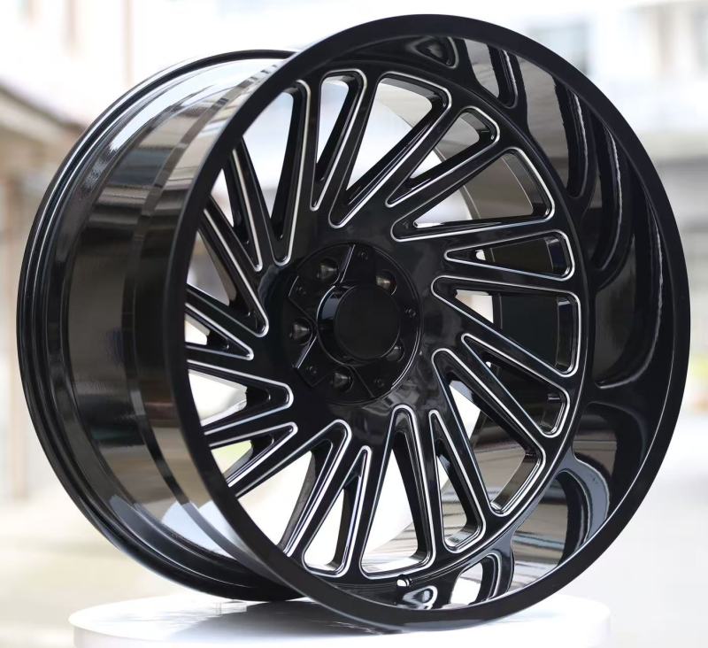 Gloss Black Milled 24-inch Wheel Rim