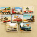 16pc/Box CAR ON ROAD ROUTE 66 Pringting Metal Storage Box Vintage Style Card Box Rectangle Candy Box Gift Case Shop Decor