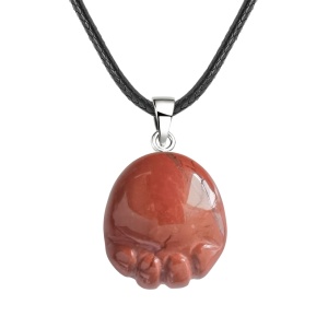 Red Jasper Foot Necklace 45CM Black Cord 22X25MM Children Feett Palm Feet Jewelry