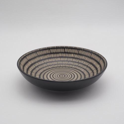 Imprinting Set di stoviglie in grestra nera e oro, set di cena da cucina da cucina in ceramica