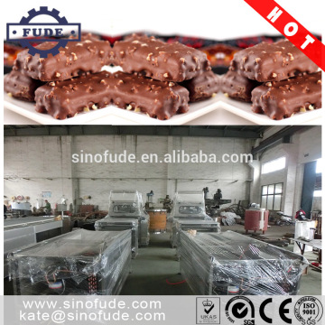 Plc control chocolate enrobing production line/chocolate enrober with cooling tunnel/chocolate machine