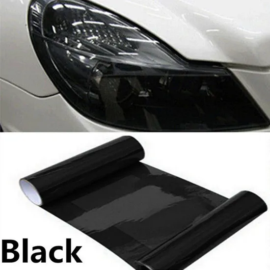 Dark Smoke PVC Car Headlight Tint Film Taillight Tail Wrap Fog Light Sticker 30CM*100CM