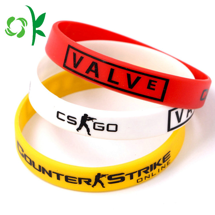 Fashional Style Logo Printed Epoxy Silicone Bracelet