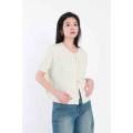 Crew-Neck Wool Short- sleeved Sweater