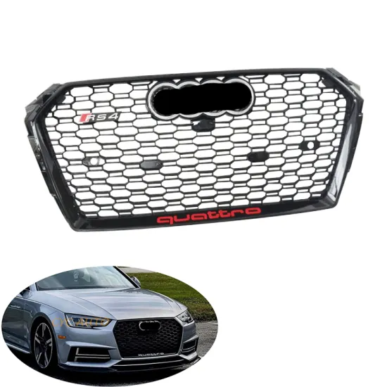 Glossy Black B9 RS4 Center Honeycomb Mesh Front Bumper Grille for Audi A4/S4 2016-2019