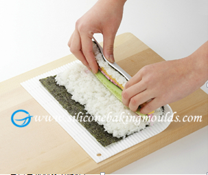 Non-stick Food Safe Silicone Kitchenware Sushi Mat With Non-toxic