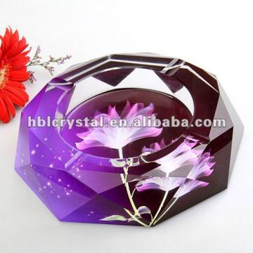 Elegant color printing crystal ashtray