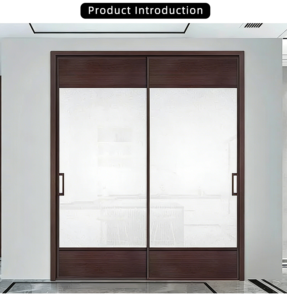 Interior Double Panel Frosted Glass Sliding Door YJ-P010 X