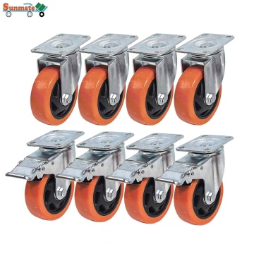 Hot Sale Polyurethane Smooth Swivel Caster Wheel with Brake for Food Candy Cart